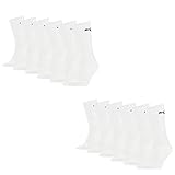 PUMA 12 Paar Socken Cush Crew Sportsocken Tennis Socken Unisex, Farbe:Weiß, Socken & Strümpfe:43-46