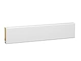 KGM Sockelleiste weiß 58mm | Modern Fussleiste weiss ✓MDF Leiste ✓für PVC Vinyl & Laminat ✓weiße Leisten✓unsichtbare Clip Montage | gerade Sockelleisten 16x58x2500mm