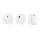 Smartwares Funk-Wandschalter-Set – 2 Funkwandschalter, EIN Doppel-Lichtschalter, Plug & Connect, 1000 W, SH4-99562, weiß