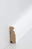 Südbrock 25m/10 Stück Hamburger Sockelleiste MDF weiß 58mm | Sparpaket | Altberliner Leisten für PVC, Laminat & Parkett | MDF Fußleisten 19x58mm (10)