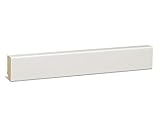 KGM Sockelleiste weiß 46mm FSC | Öko Fussleisten Eiche weiss 20x46mm ✓Eiche Holzstruktur ✓nachhaltig und ökologisch ✓weiß lackiert | Bodenleiste weiss für Parkett und Laminat | Länge 2.5 Meter