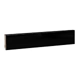 KGM Sockelleiste schwarz 58mm hochglanz Optik | Modern mdf Leiste mit schwarzer Folie ✓Sockelleiste Küche ✓Laminatleiste ✓Abschlussleiste | Fussleisten schwarz 16x58x2500m