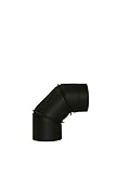 LANZZAS Rauchrohr Ofenrohr Kaminrohr Bogen Knie 0-90° mit Tür verstellbar Ø 180 mm schwarz