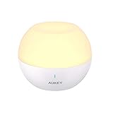 AUKEY Nachttischlampe, Wiederaufladbares Nachtlicht mit RGB-Farbwechsel & Dimmbares schlummerlicht, IP65 Wasserdicht & Sturzfest, Touch-Bedienung Tischlampe zum Lesen, Schlafen und Entspannen