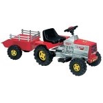 Traktor mit 6V Batterieanhänger mit grünen Lichtern und Sounds für Kinder ab 1 Jahr Basic