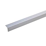 acerto 38136 Eckschutzprofil Aluminium, 125cm / 20 x 20mm * Selbstklebend * Made in Germany * Dreifach gekantet ohne Spitze | Winkel-Profil, Winkelleiste als Kantenschutz & Eckschutzschiene für Wände