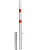 GAH-Alberts 781392 Absperrpfosten Passau | wahlweise in verschiedenen Ausführungen | zum Einbetonieren, herausnehmbar | weiß | Pfosten-Ø 60 mm | Höhe über Boden 100 cm