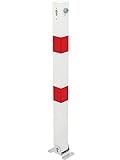 GAH-Alberts 780609 Absperrpfosten Klappy | wahlweise in verschiedenen Ausführungen | zum Aufschrauben, umlegbar | weiß | Pfosten 70 x 70 mm | Höhe über Boden 100 cm