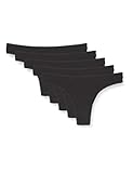 Amazon-Marke: Iris & Lilly Damen Tanga aus Baumwolle, 5er-Pack, Schwarz (Schwarz), XL, Label: XL