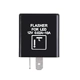 2-Pin LED Motorrad Blinker Drehzahlregler Blinkrelais Blinkgeber DC 12 V angepasst an Halogen- und LED-Leuchten Stromkreis- und Rückwärtsschutz 0.02A-10A