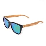 WoodEyez - Die Holz Sonnenbrille - mit Holzbügeln für Damen & Herren, Polarisierende Brillengläser mit UV 400 Schutz (Cat 3) für Apres Ski, Strand, Wassersport und Alltag