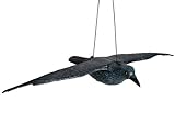 Hillfield Schwarzer Rabe fliegend 80cm Spannweite Kunststoff Taubenschreck Taubenabwehr Vogelschreck (1)
