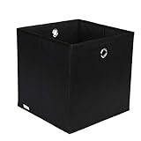 Homfa 12 Stück Aufbewahrungsbox Stoff Set Faltbox Aufbewahrungskorb Regalbox Regalkörbe Ordnungsbox Stoffbox Kiste Aufbewahrung für Kallax Schrank Ordnungssystem Schwarz 30x30x30cm