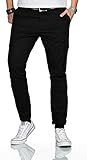 A. Salvarini Herren Designer Cargo Stoff Hose Cargohose Regular Slim [AS-260-Schwarz-W31-L32]