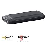 reVolt Notfall Powerbank: USB-Powerbank im Slim-Design, 20.000 mAh, 2 USB-Ports, 2,1 A, 10,5 W (Powerbank für Handy)