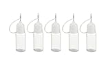 5x Needle bottle, Nadelflasche, Squeeze bottle, leere Liquidflasche für E-liquids zum Mischen oder Nachfüllen von E-Shishas und E-Zigaretten à 10 ml, Soft (5x)