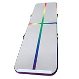 LiYa Track Aufblasbar Gymnastik Mat Tumbling Yogamatte Trainingsmatten mit Pumpe (3x1x0.1M, Bunt)