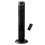 ANSIO Oszillierender Turmventilator mit Fernsteuerung- Säulenventilator - 90CM Standventilator - Ventilator - 3-stufigem Windmodus mit 3 Drehzahlen und langem Kabel(1,75m) Schwarz