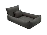 Artur Soja HUGO Kunstleder Ortho Orthopädisches Hundebett Hundesofa Hundekissen Größe: M-L (L - 80x120cm, Graphit)