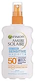 Garnier Ambre Solaire Sonnenschutz Spray Sensitive Expert+ / Sonnenspray wasserfest / LSF 50+ für empfindliche Haut, 1er Pack - 200 ml