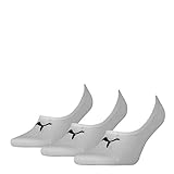 PUMA Unisex Füßlinge, 3er Pack - Footie, einfarbig (39-42, weiß)