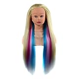 23 Zoll Practice Hairdressing Training Heads Friseurkopf Practice Training Head Synthetic Hair - 05