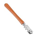 Glasschneider mit Holzgriff und 6 austauschbaren Hartmetall-Schneidrädern Glasschneiden Craft Cutting Kit Tool