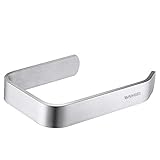 Wangel Toilettenpapierhalter ohne Bohren, Handtuchring Handtuchhalter, Patentierter Kleber + Selbstklebender Kleber, Aluminium, Matte Finish, Silber