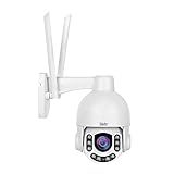 PTZ WiFi IP Dome Kamera, 5MP Überwachungskamera für den Außenbereich, 4X facher optischer Zoom, Smart 265, Humanoidenerkennung, Zwei Wege Audio, maximale Unterstützung Einer 128G SD Karte …