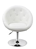 Duhome Sessel Farbenvielfalt höhenverstellbar Kunstleder Clubsessel Coctailsessel Loungesessel - TYP 509A, Farbe:Weiss, Material:Kunstleder