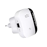 phixilin WLAN Repeater, WLAN Verstärker 300Mbit/s 2,4GHz Wireless WiFi Range Extender WiFi Signalverstärker mit WPS Taste/Repeater/Access Point-Modus EU-Stecker Kompatibel mit Allen WLAN Geräte