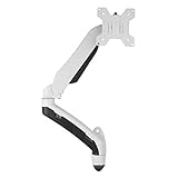 GSA21WS Gas Spring Wall Mount LCD Monitor Arm Stand in White w/vesa Bracket & Monitor arm: Free up/down & Left/Right Motion