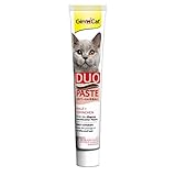 GimCat Duo Paste Anti-Hairball Malz und Hühnchen - Katzensnack fördert den Abgang verschluckter Haare - 1 Tube (1 x 50 g)