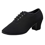 Dasongff Tanzschuhe Damen Schwarz Rot Soft Modern Ballrom Latein Dance Schuhe Practice Shoes Jazz Sneaker