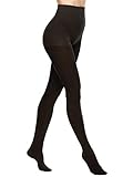 Amoretu 120 Denier Control Top Strumpfhosen Strümpfe Fuß undurchsichtige Strumpfhose für Frauen Schwarz Größe M