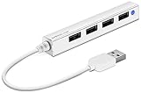 Speedlink SNAPPY Slim USB Hub - Passiver 4-Port Hub mit USB 2.0 - bis zu 480 Mbit/s - integrierter Stecker - Treiberlose Installation - schwarz