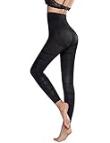 SHAPERIN Damen Durchscheinende Strumpfhosen Leggings mit Hohem Bund Bauchweg Figurformende Leggings Hohe Taille Shapewear Hose Shaper Hosen für Frauen (L/XL)
