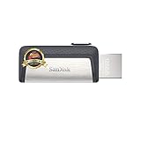 SanDisk Ultra Dual USB Type-C Laufwerk Smartphone Speicher 128 GB (Mobiler Speicher, USB 3.1, versenkbarer Doppelanschluss, 150MB/s Übertragungsraten, USB Laufwerk)