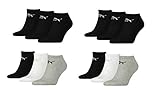 PUMA Socken Füße 12 Paar 4x3pack Unisex Größe 43-46 Sneakersocken perfekte Belüftung und ein bequemer Schnitt. (Schwarz/Mix)