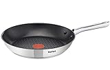 Tefal A43554 Induktion 24cm, Edelstahl Antihaftbeschichtung, Induktionsherd geeignet, Antihaft Bratpfanne, Genieteter ergonomischer Edelstahlgriff, mit eine Pfanneneinlage aus Filz, Pfanne 24 cm