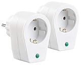 revolt Überspannungsschutzstecker: 2er-Set Steckdosen-Adapter mit Überspannungsschutz bis 6.000 V (Steckdose Netzfilter)