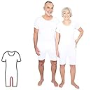 Pflegebody für Erwachsene bei Inkontinenz/Demenz, unisex, kurzarm/kurz, mit Beinreißverschluß, weiß, ActivePro (L)