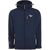 Geographical Norway TABOO MEN - Winterjacke Herren Softshelljacke - OutdoorJacke Funktionsjacke - Funktionsjacke Ubergangsjacke Wasserabweisend - Ideal Für Outdoor Aktivitäten MARINE L