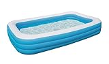 Bestway Family Pool Deluxe, Pool rechteckig für Kinder, leicht aufbaubar, blau, 305x183x56 cm