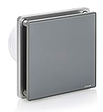 STERR - Grau Badezimmerlüfter mit Glasfront - BFS100-G