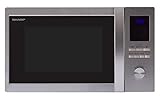 Sharp R922STWE 3-in1 Mikrowelle mit Grill und Heißluft / 32 L / 1000 W / 1100 W Infrarotgrill / 2500 W Heißluft / LED-Display / 10 Automatikprogramme / Gewichtgesteuerters Auftauen / Edelstahl