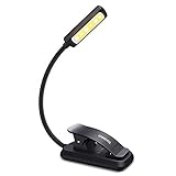 Leselampe Buch OMERIL Buchlampe mit 6 LEDs, 3 Helligkeit, USB Wiederaufladbar, Flexibel Led Klemmleuchte, Leselicht Dimmbar, Leselampe Buch Klemme für Nacht Lesen, Büro, Buch, Bett.