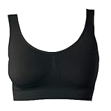 UnsichtBra Bustier Damen BH ohne Buegel | Wohlfühl Bustiers Top | Bügelloser Soft Bra | Schlaf Still Sport Bralette in vielen Farben (wellbra_sngl)(XL, Schwarz)