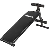 TecTake 401078 Sit-up Bank Bauchtrainer verstellbar inkl. gepolsterte Beinfixierung | 120 cm x 33 cm x 63 cm