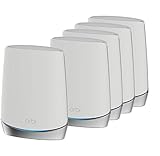 NETGEAR Orbi RBK755 WiFi 6 Mesh WLAN System 4.200 MBit/s Geschwindigkeit | Tri-Band AX4200 WiFi 6 Router + 4X Mesh Repeater Satelliten | bis 875 m² Abdeckung | Smart Roaming